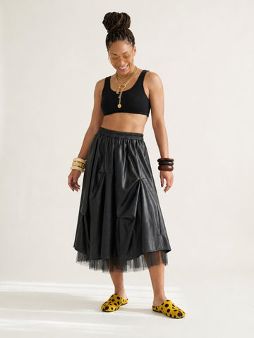 Unstoppable Pleated Mesh Maxi Skirt