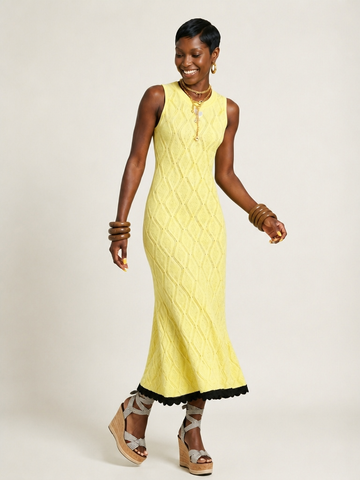 Radiant Knit Diamond Midi Dress