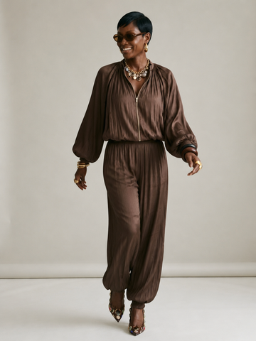 Earthy Pleated Loose Two-Piece Set