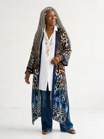 Fierce Leopard Printed Kimono