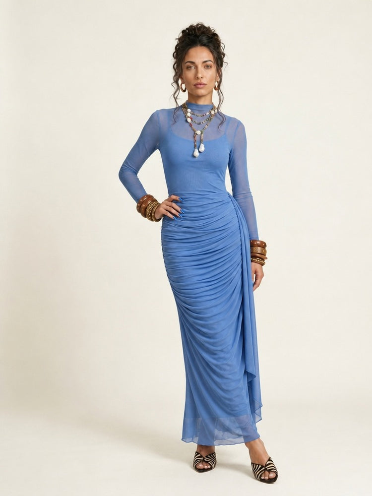 Radiant Ruched Bodycon Maxi Dress