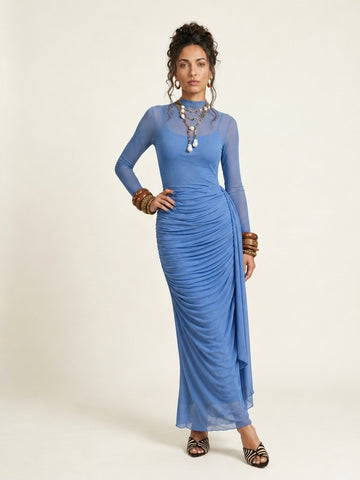Radiant Ruched Bodycon Maxi Dress