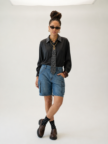 Audacious Rhinestone Loose Blouse