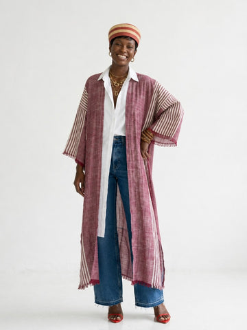 Wanderlust Striped Boho Kimono