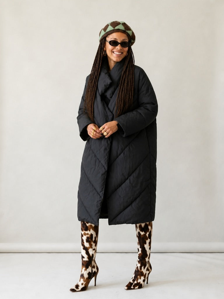 Unstoppable Black Oversized Puffer Coat