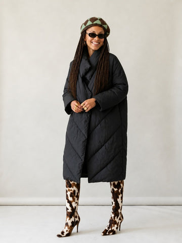 Unstoppable Black Oversized Puffer Coat