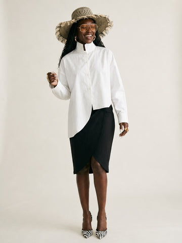 Confident Asymmetrical Cotton Blouse