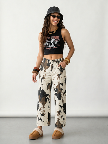 Unique Printed Loose Denim Jeans