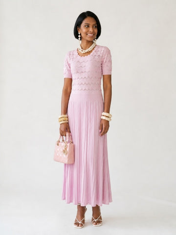 Radiant Pleated Knit Maxi Dress