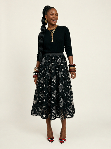 Sovereign Pleated Boho Maxi Skirt