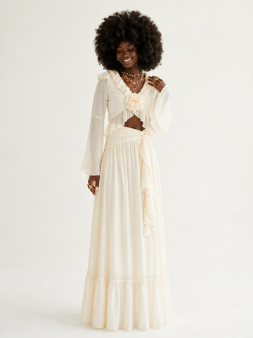 Ethereal Ruffled Flowy Two-Piece Set