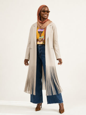 Free Spirit Tassel Longline Coat