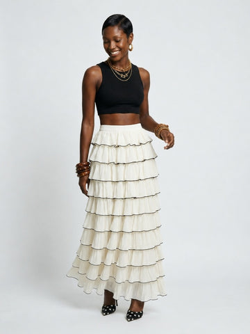 Ethereal Ruffled Tiered Maxi Skirt
