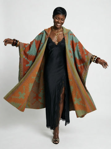 Wanderlust Geometric Hooded Kaftan
