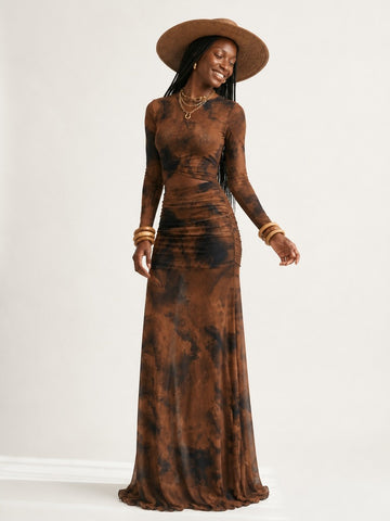 Audacious Floral Ruched Maxi Dress