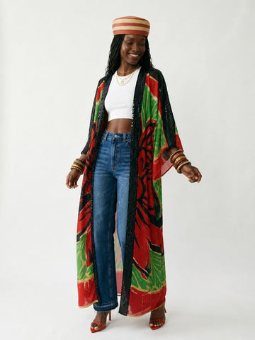 Free Spirit Printed Bohemian Kimono
