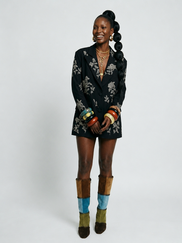 Audacious Floral Beaded Blazer