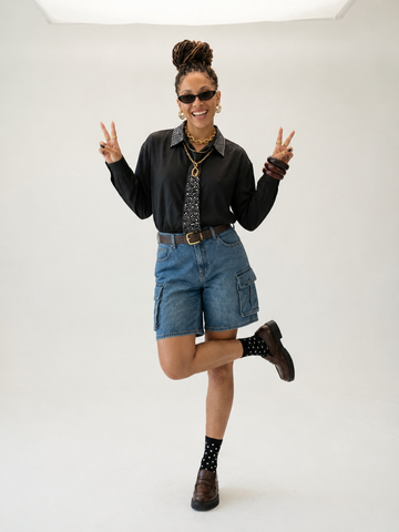 Audacious Rhinestone Loose Blouse