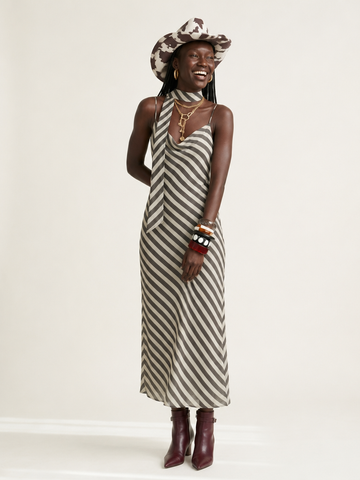 Wanderlust Striped Halter Maxi Dress