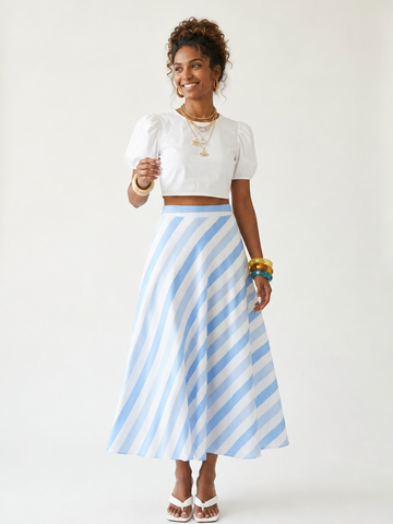Limitless Striped A-Line Skirt