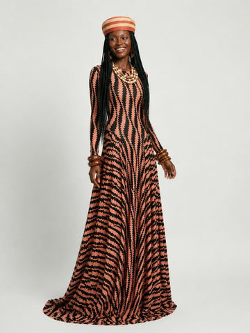 Fierce Striped Pleated Maxi Dress