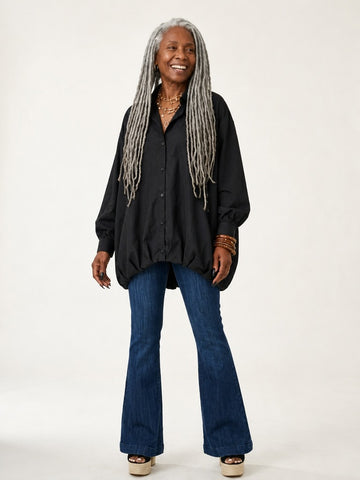Grounded Oversized Cotton Blouse