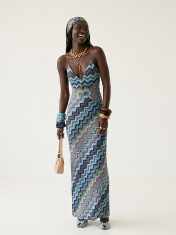 Free Spirit Chevron Knit Maxi Dress