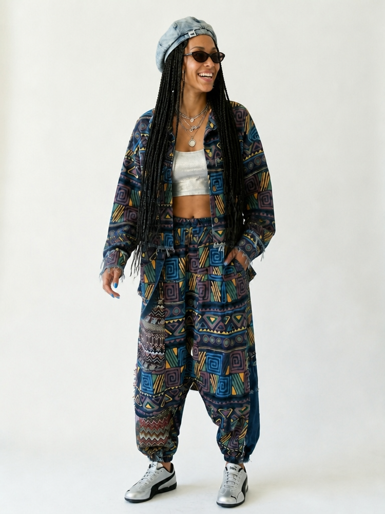 Wild Heart Printed Denim Set