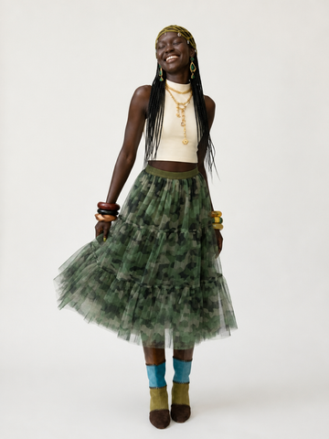 Unstoppable Camo Tiered Tulle Skirt