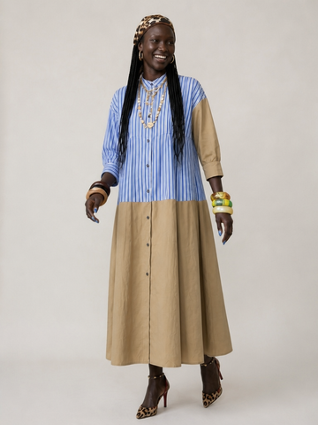 Sovereign Striped Cotton Maxi Dress