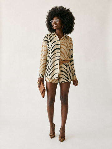 Vibrant Printed Woven Long Sleeve Shirt