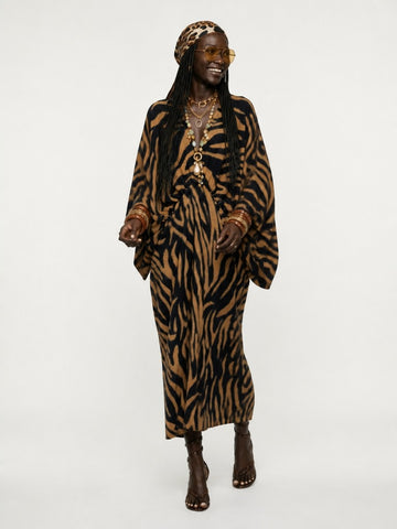 Wild Heart Zebra Print Maxi Dress