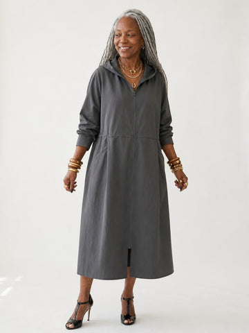 Grounded Hooded Oversized Trench