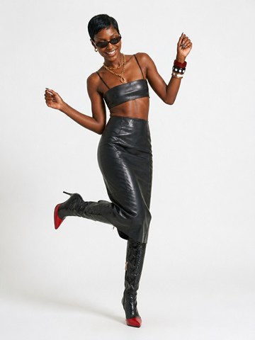 Fierce Faux Leather Midi Set