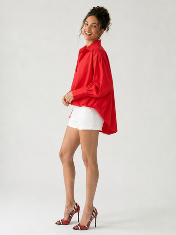 Vibrant Pleated Loose Blouse
