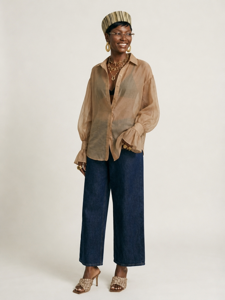 Sovereign Sheer Puff Sleeve Blouse