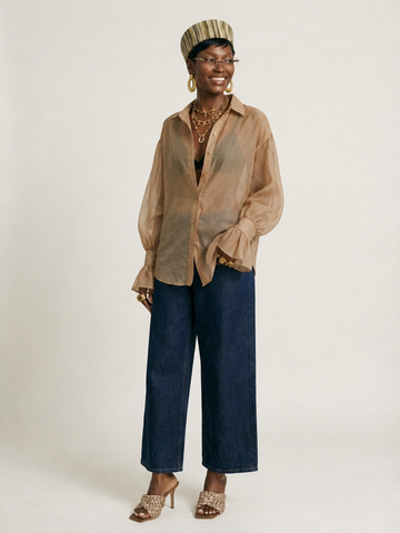 Sovereign Sheer Puff Sleeve Blouse