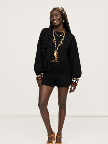 Wild Heart Crochet Fringe Crop Top