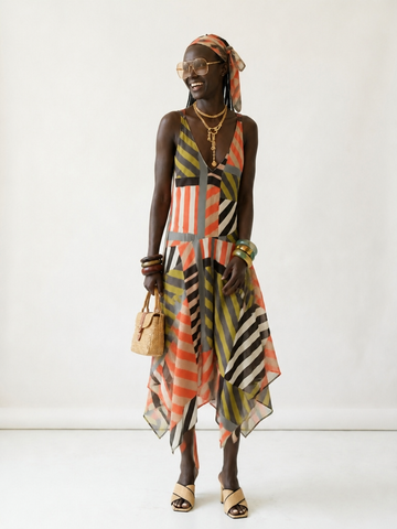 Wild Heart Patchwork Asymmetrical Maxi Dress