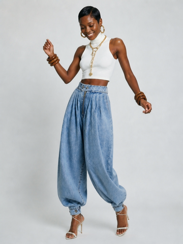 Boundless Pleated Denim Pants