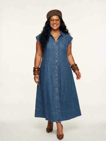 Wanderlust Denim Maxi Dress