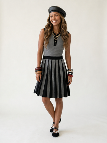 Elegant Slim Pleated Knit Dress