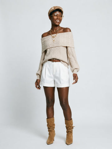 Grounded Knit Off-Shoulder Pullover
