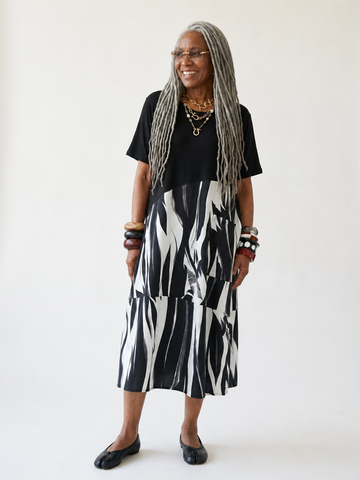 Boundless Patchwork Ink Print Dress
