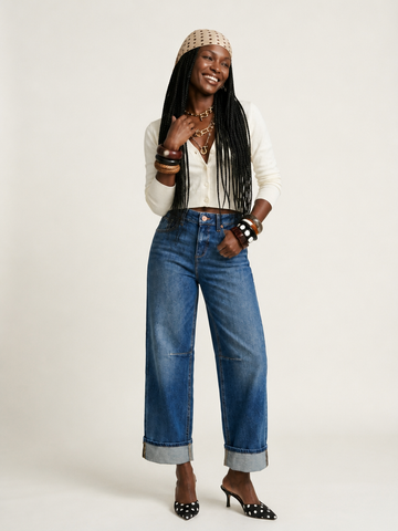 Free Spirit Cuffed Barrel Jeans