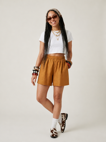 Grounded Loose Linen Shorts