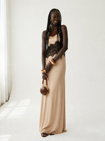 Elegant Lace Patchwork Maxi Dress