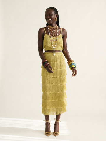Wild Heart Tiered Tassel Maxi Skirt
