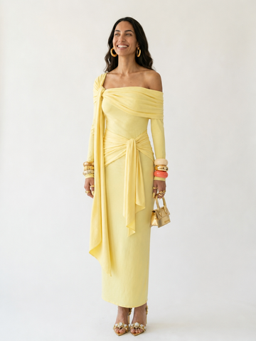 Worthy Spliced Bandage Maxi Dress