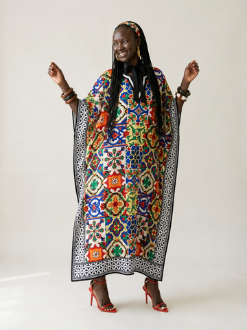 Vivacious Printed Kaftan Maxi Dress